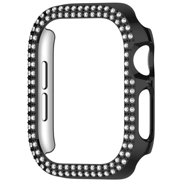 For Apple Watch Series 11 / 10 42mm Dual-Row Diamond Plating PC Hollow Watch Case