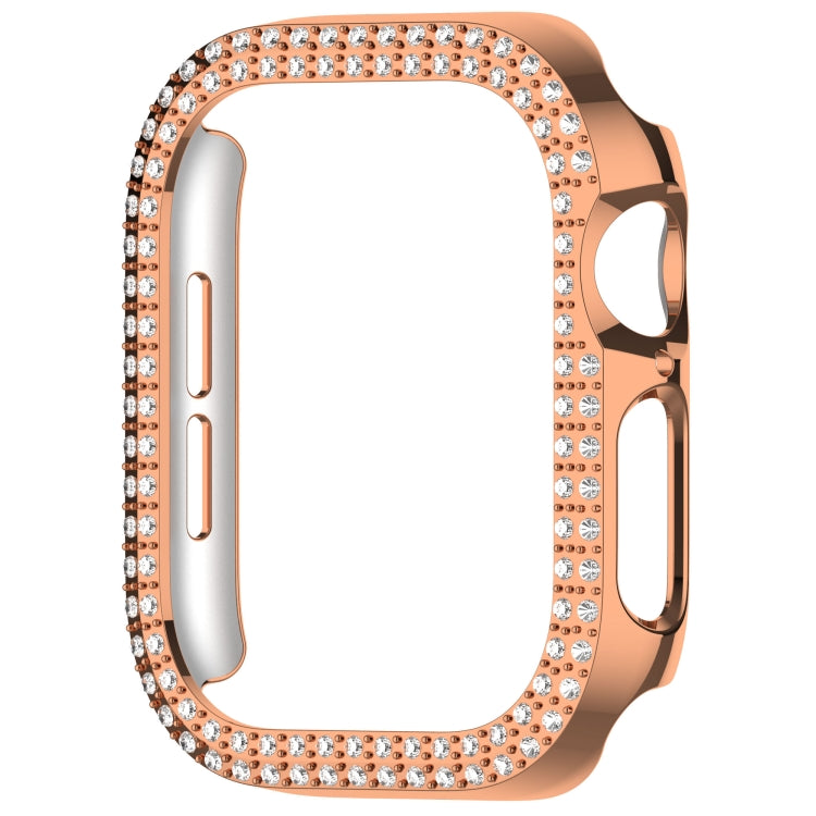 For Apple Watch Series 11 / 10 42mm Dual-Row Diamond Plating PC Hollow Watch Case