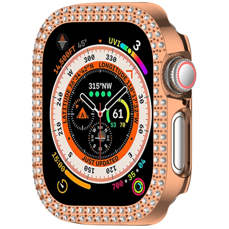 For Apple Watch Series 11 / 10 42mm Dual-Row Diamond Plating PC Hollow Watch Case