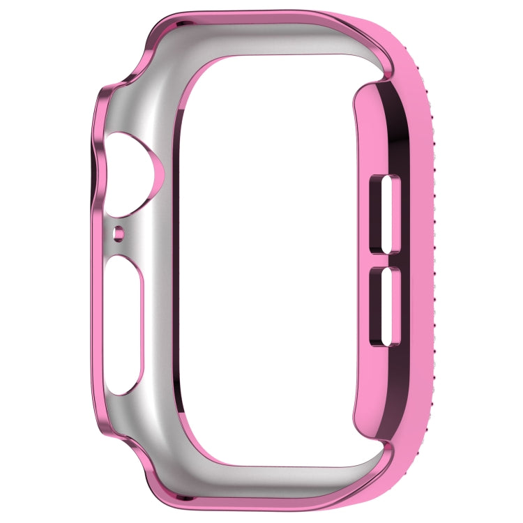 For Apple Watch Series 11 / 10 42mm Dual-Row Diamond Plating PC Hollow Watch Case