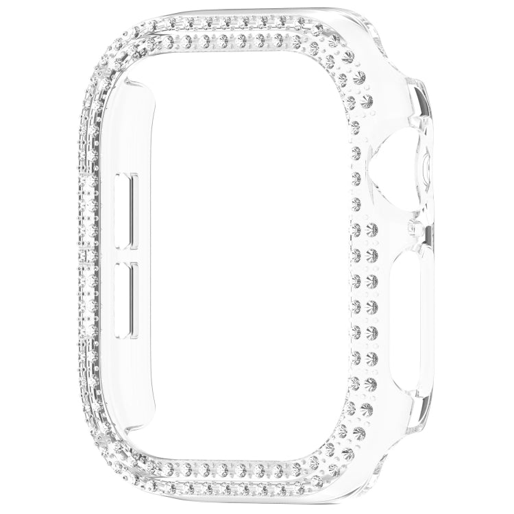 For Apple Watch Series 11 / 10 46mm Dual-Row Diamond Plating PC Hollow Watch Case