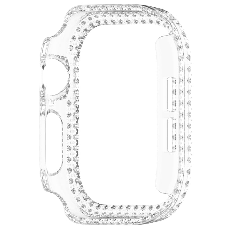 For Apple Watch Series 11 / 10 46mm Dual-Row Diamond Plating PC Hollow Watch Case