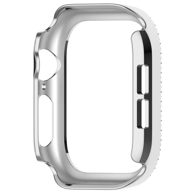 For Apple Watch Series 11 / 10 46mm Dual-Row Diamond Plating PC Hollow Watch Case