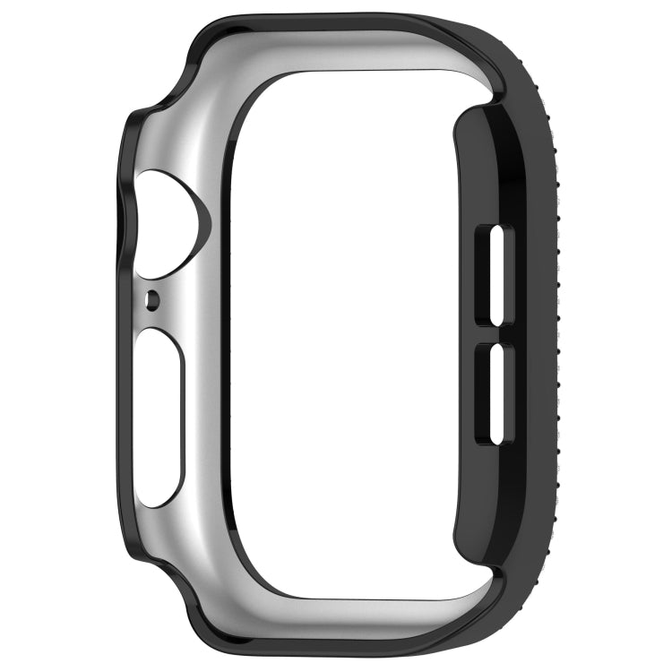 For Apple Watch Series 11 / 10 46mm Dual-Row Diamond Plating PC Hollow Watch Case