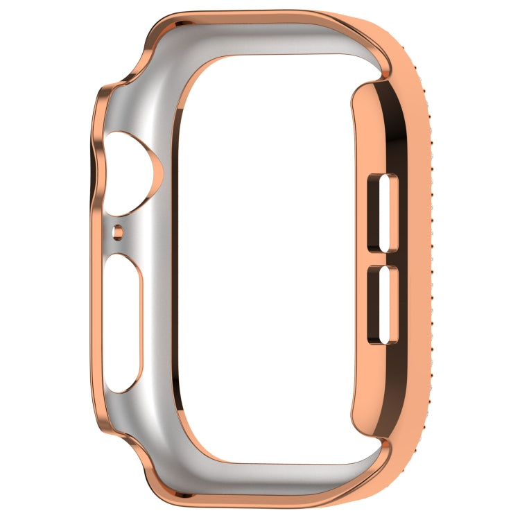 For Apple Watch Series 11 / 10 46mm Dual-Row Diamond Plating PC Hollow Watch Case