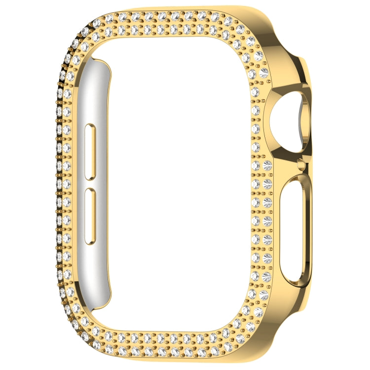 For Apple Watch Series 11 / 10 46mm Dual-Row Diamond Plating PC Hollow Watch Case