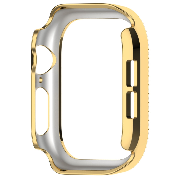 For Apple Watch Series 11 / 10 46mm Dual-Row Diamond Plating PC Hollow Watch Case