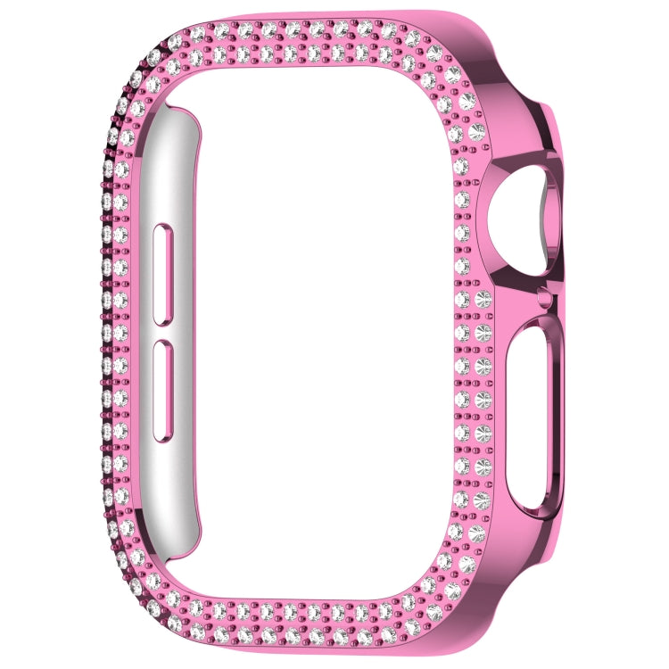For Apple Watch Series 11 / 10 46mm Dual-Row Diamond Plating PC Hollow Watch Case