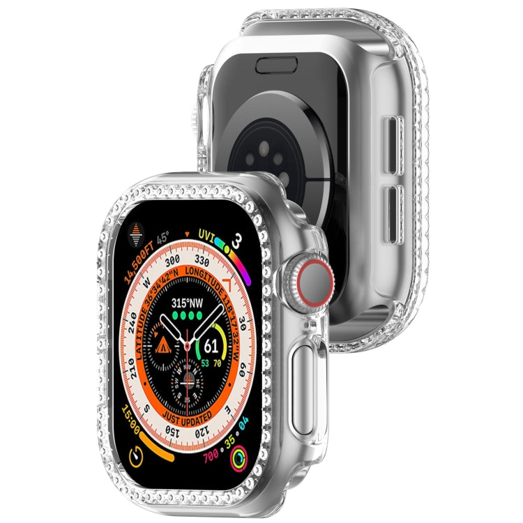 For Apple Watch Series 11 / 10 42mm Single-Row Diamond Plated PC Hollow Watch Case