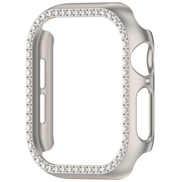 For Apple Watch Series 11 / 10 42mm Single-Row Diamond Plated PC Hollow Watch Case