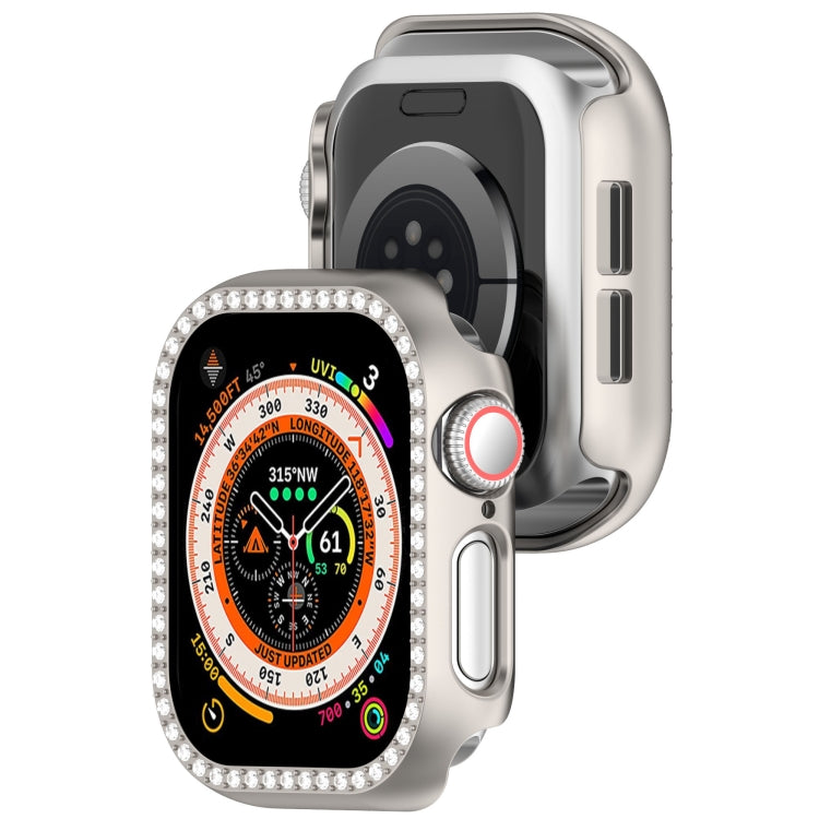 For Apple Watch Series 11 / 10 42mm Single-Row Diamond Plated PC Hollow Watch Case
