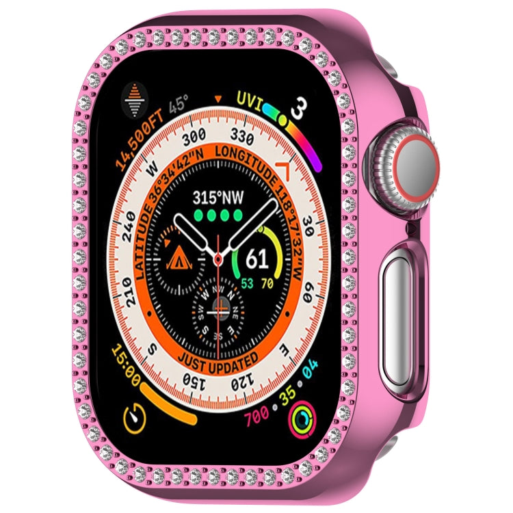For Apple Watch Series 11 / 10 42mm Single-Row Diamond Plated PC Hollow Watch Case
