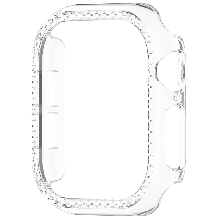 For Apple Watch Series 11 / 10 46mm Single-Row Diamond Plated PC Hollow Watch Case