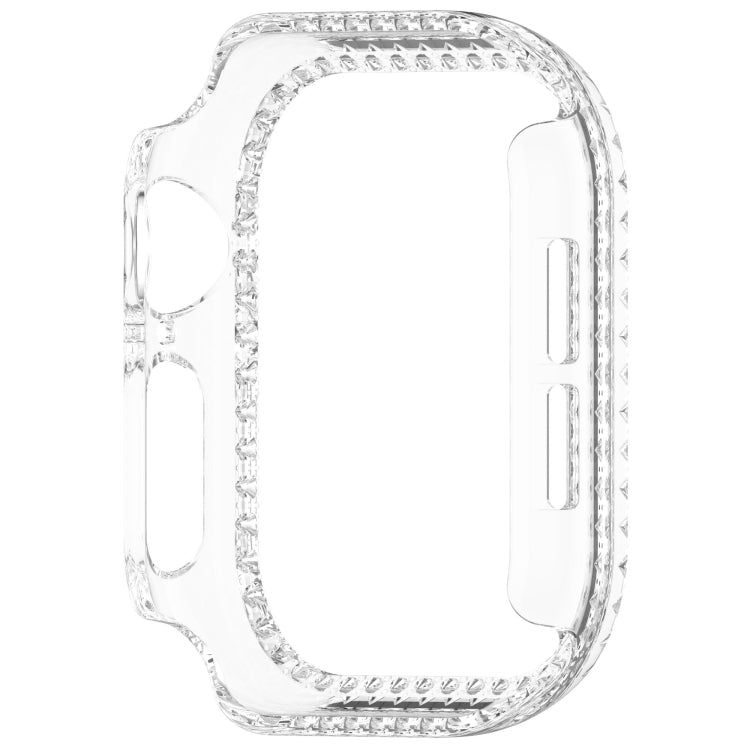 For Apple Watch Series 11 / 10 46mm Single-Row Diamond Plated PC Hollow Watch Case