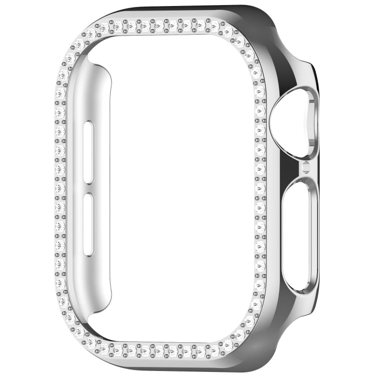 For Apple Watch Series 11 / 10 46mm Single-Row Diamond Plated PC Hollow Watch Case