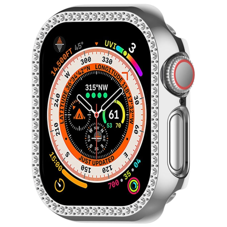 For Apple Watch Series 11 / 10 46mm Single-Row Diamond Plated PC Hollow Watch Case