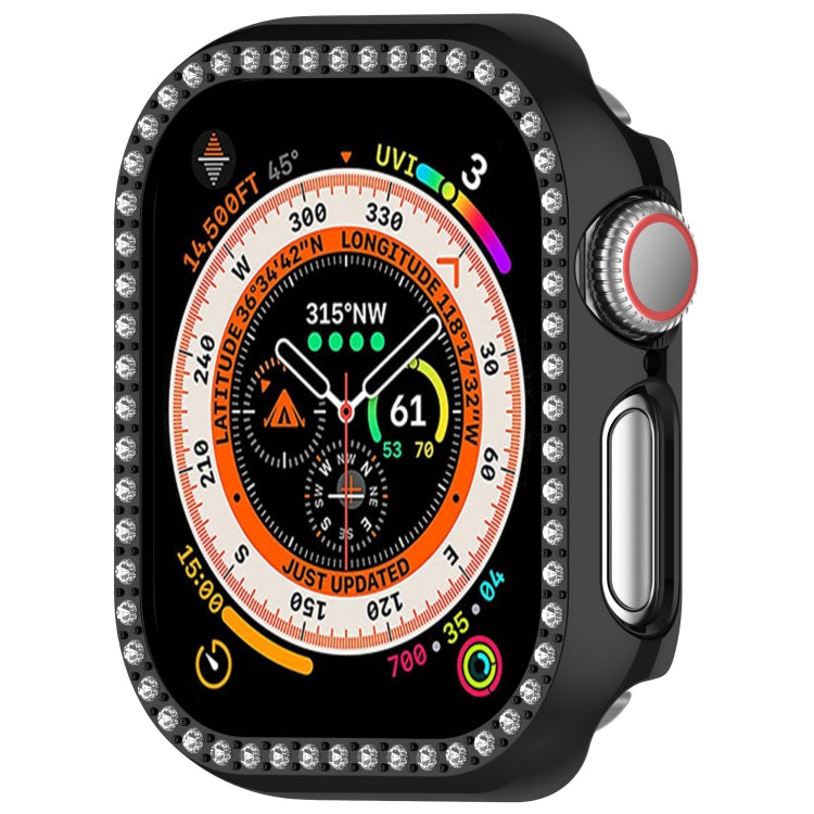 For Apple Watch Series 11 / 10 46mm Single-Row Diamond Plated PC Hollow Watch Case