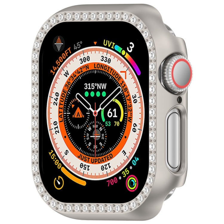 For Apple Watch Series 11 / 10 46mm Single-Row Diamond Plated PC Hollow Watch Case