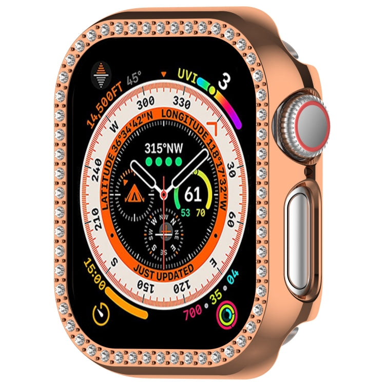 For Apple Watch Series 11 / 10 46mm Single-Row Diamond Plated PC Hollow Watch Case