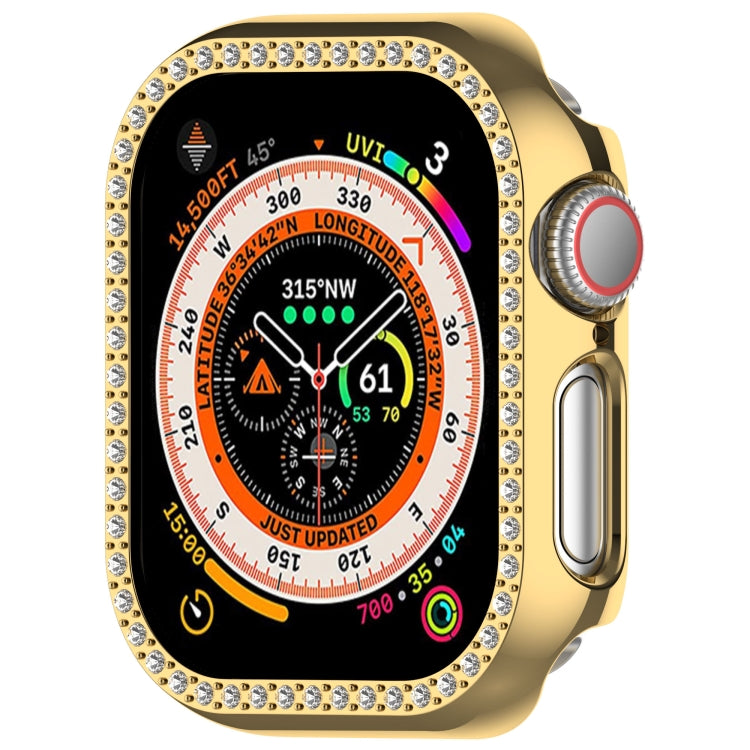 For Apple Watch Series 11 / 10 46mm Single-Row Diamond Plated PC Hollow Watch Case