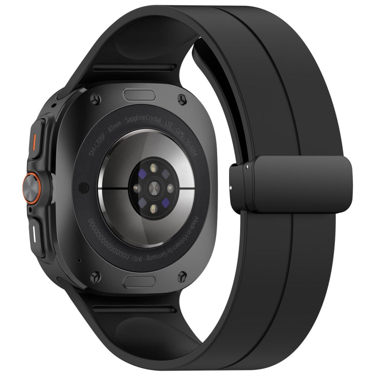 For Samsung Galaxy Watch Ultra 47mm Groove Style Folding Magnetic Buckle Silicone Watch Band