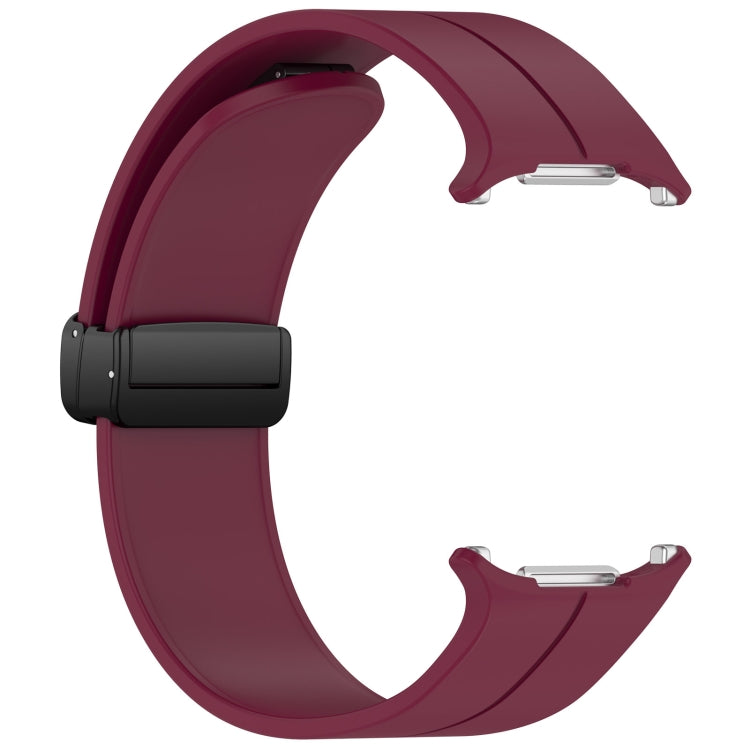 For Samsung Galaxy Watch Ultra 47mm Groove Style Folding Magnetic Buckle Silicone Watch Band