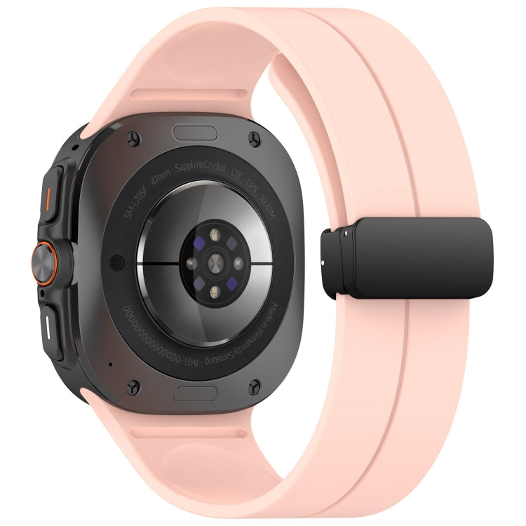 For Samsung Galaxy Watch Ultra 47mm Groove Style Folding Magnetic Buckle Silicone Watch Band