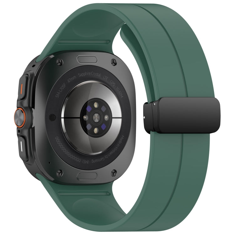 For Samsung Galaxy Watch Ultra 47mm Groove Style Folding Magnetic Buckle Silicone Watch Band