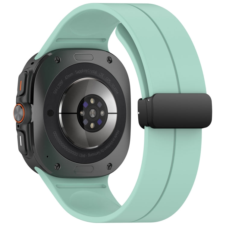 For Samsung Galaxy Watch Ultra 47mm Groove Style Folding Magnetic Buckle Silicone Watch Band