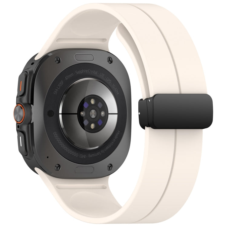 For Samsung Galaxy Watch Ultra 47mm Groove Style Folding Magnetic Buckle Silicone Watch Band
