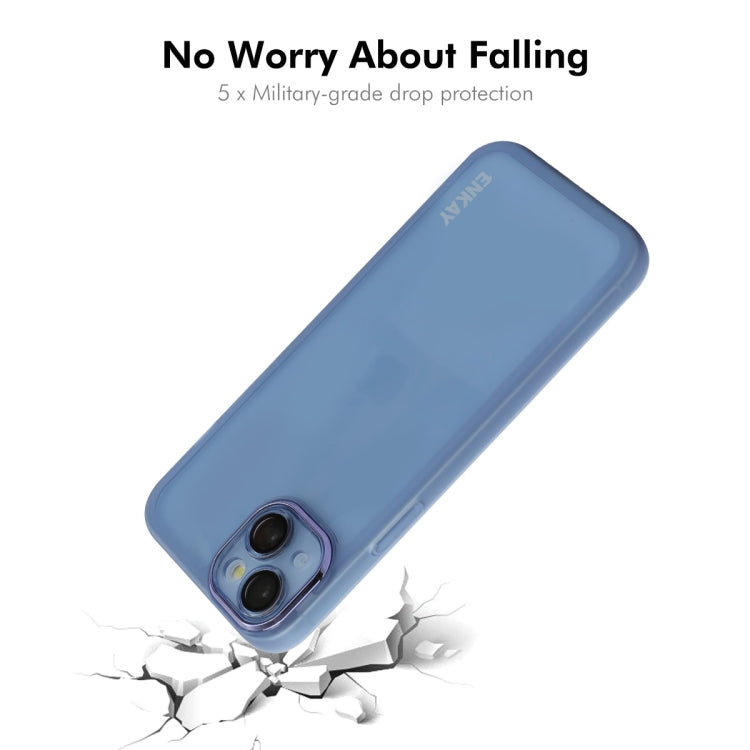 For iPhone 14 Plus ENKAY Hat-Prince Translucent Matte TPU Phone Case with Lens Film