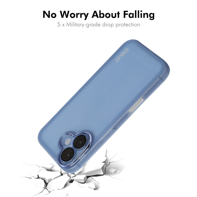 For iPhone 16 Plus ENKAY Hat-Prince Translucent Matte TPU Phone Case with Lens Film
