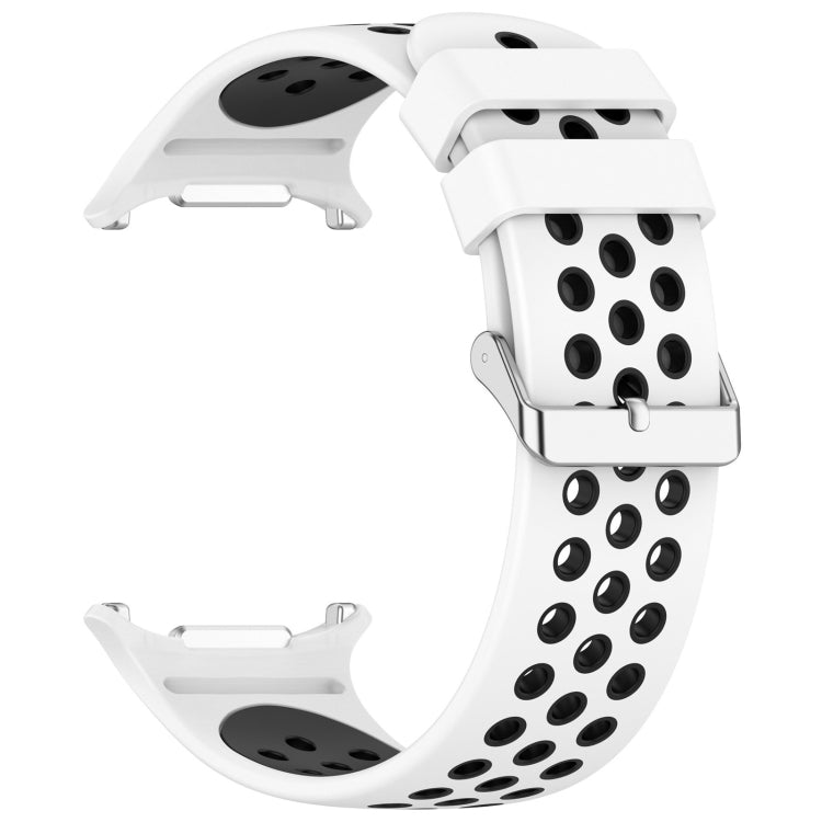 For Samsung Galaxy Watch Ultra 47mm Holes Style Metal Connector Two Color Silicone Watch Band