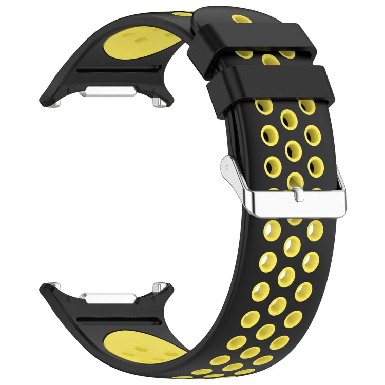 For Samsung Galaxy Watch Ultra 47mm Holes Style Metal Connector Two Color Silicone Watch Band