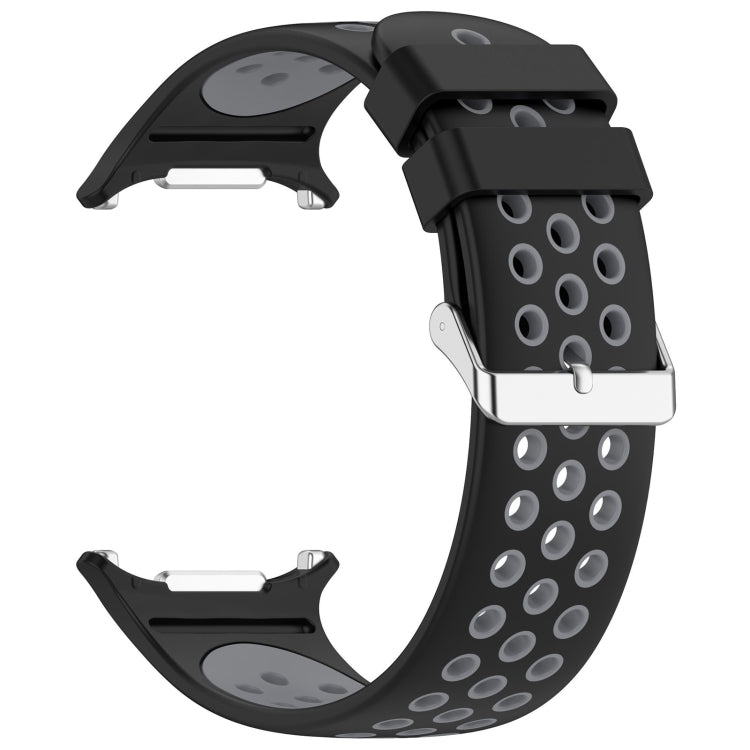 For Samsung Galaxy Watch Ultra 47mm Holes Style Metal Connector Two Color Silicone Watch Band