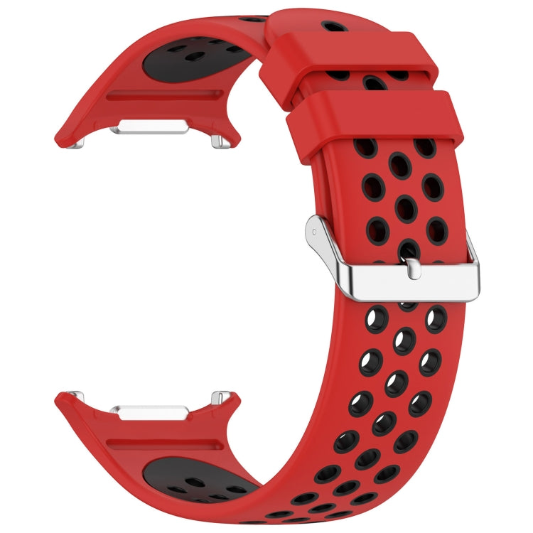 For Samsung Galaxy Watch Ultra 47mm Holes Style Metal Connector Two Color Silicone Watch Band