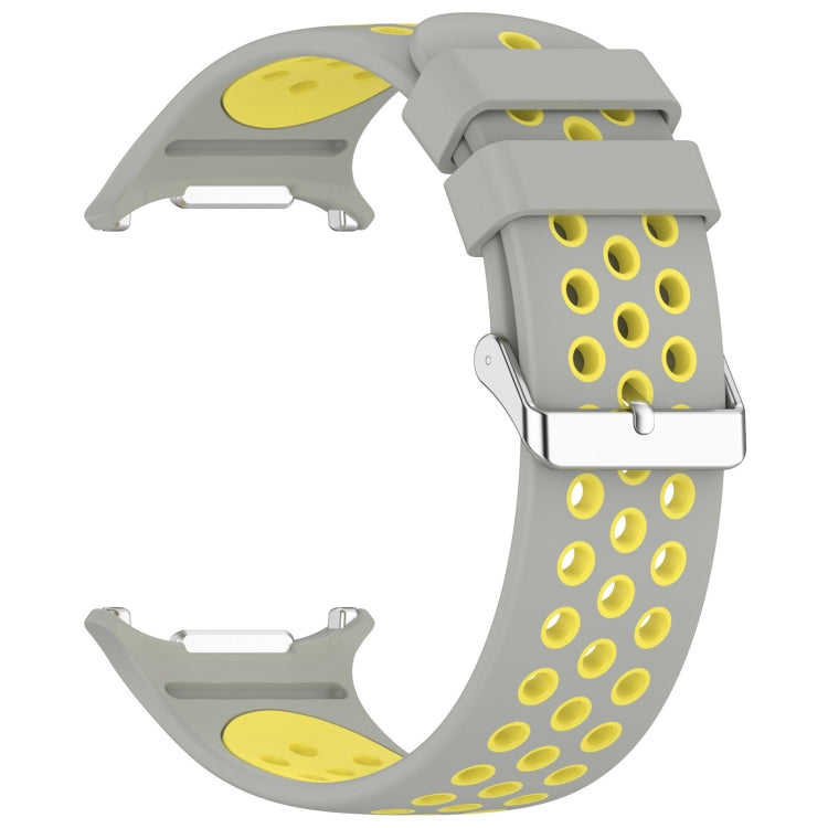 For Samsung Galaxy Watch Ultra 47mm Holes Style Metal Connector Two Color Silicone Watch Band