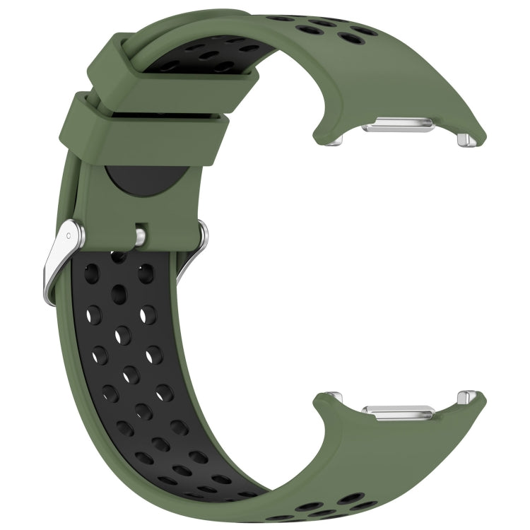 For Samsung Galaxy Watch Ultra 47mm Holes Style Metal Connector Two Color Silicone Watch Band
