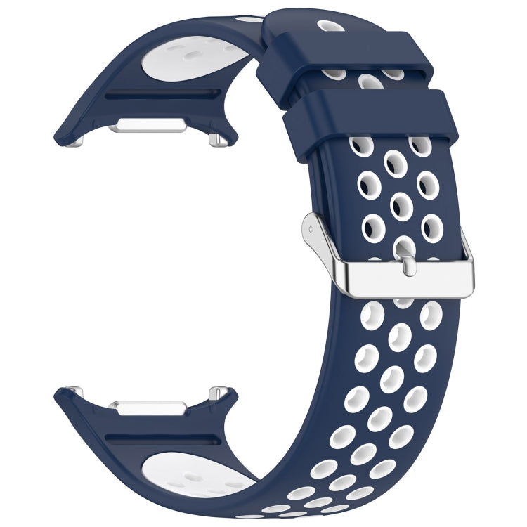 For Samsung Galaxy Watch Ultra 47mm Holes Style Metal Connector Two Color Silicone Watch Band