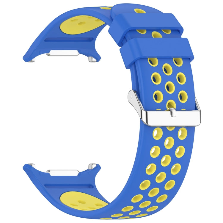 For Samsung Galaxy Watch Ultra 47mm Holes Style Metal Connector Two Color Silicone Watch Band