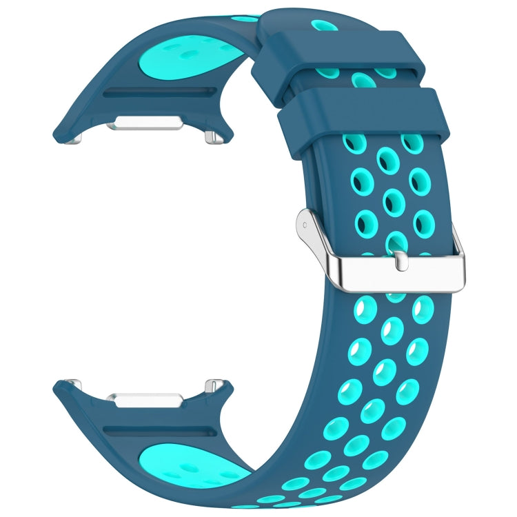 For Samsung Galaxy Watch Ultra 47mm Holes Style Metal Connector Two Color Silicone Watch Band
