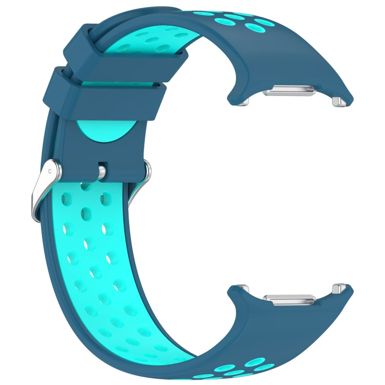 For Samsung Galaxy Watch Ultra 47mm Holes Style Metal Connector Two Color Silicone Watch Band