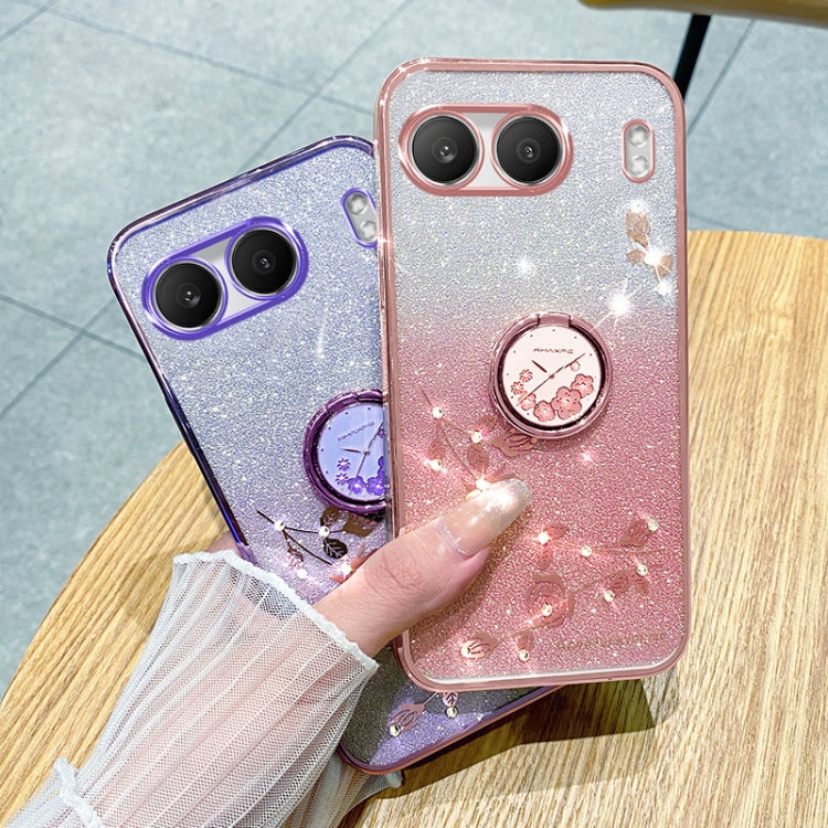 For OnePlus Nord 4 Gradient Glitter Immortal Flower Ring All-inclusive Phone Case