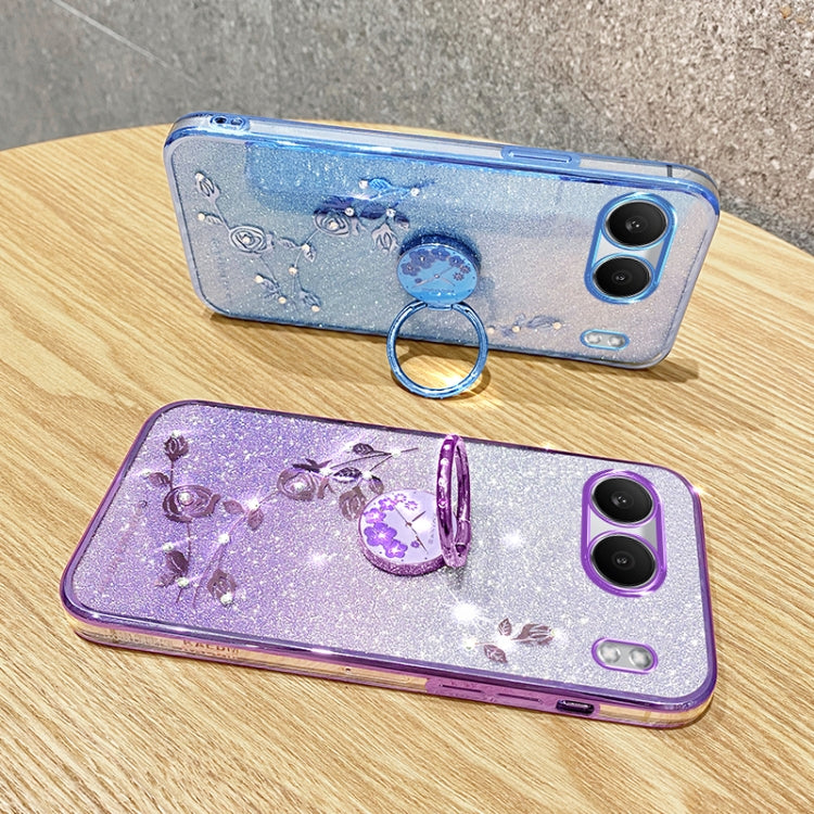 For OnePlus Nord 4 Gradient Glitter Immortal Flower Ring All-inclusive Phone Case