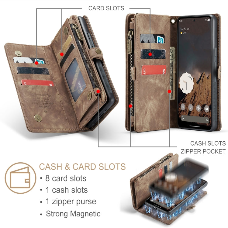For Google Pixel 9 Pro XL CaseMe 008 Detachable Multifunctional Leather Phone Case