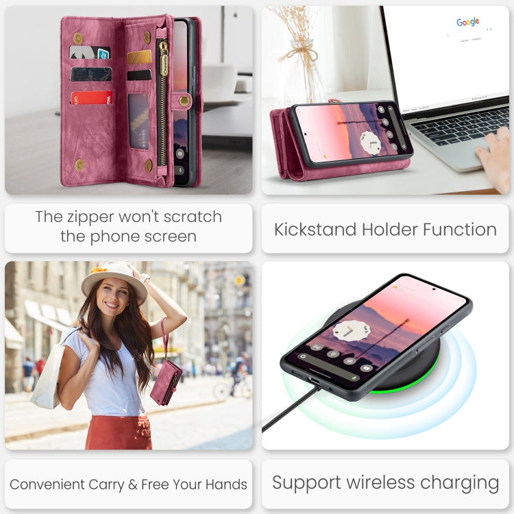 For Google Pixel 9 Pro XL CaseMe 008 Detachable Multifunctional Leather Phone Case