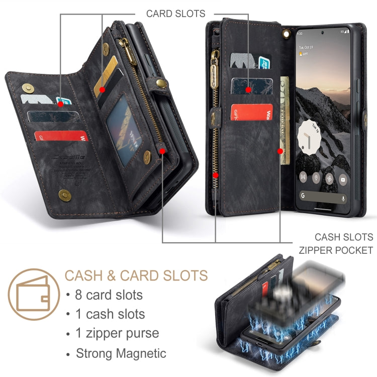 For Google Pixel 9 Pro XL CaseMe 008 Detachable Multifunctional Leather Phone Case