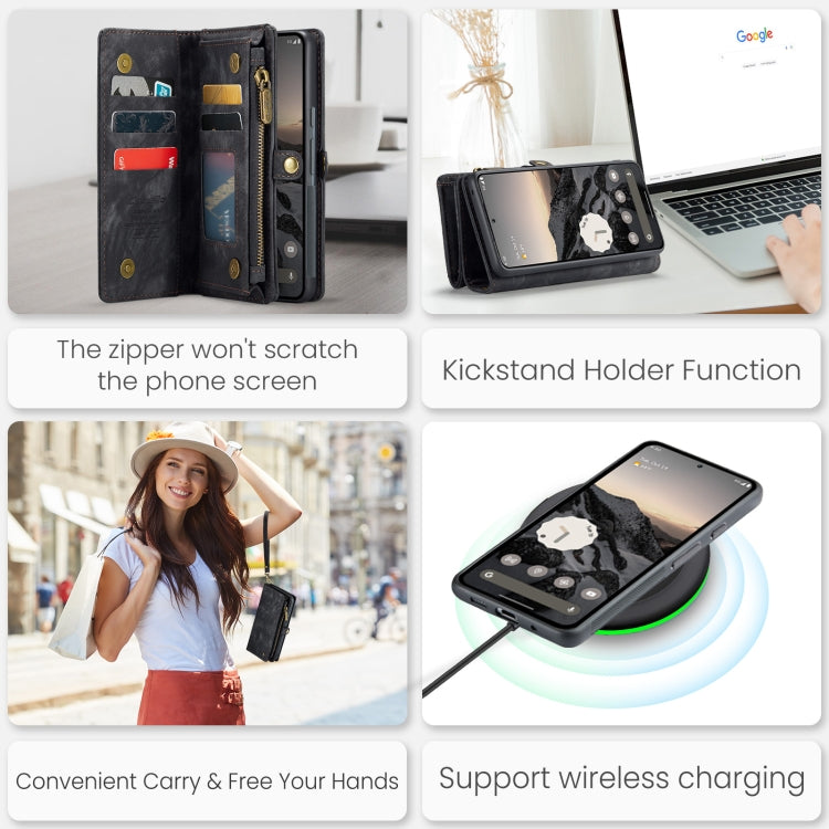 For Google Pixel 9 Pro XL CaseMe 008 Detachable Multifunctional Leather Phone Case