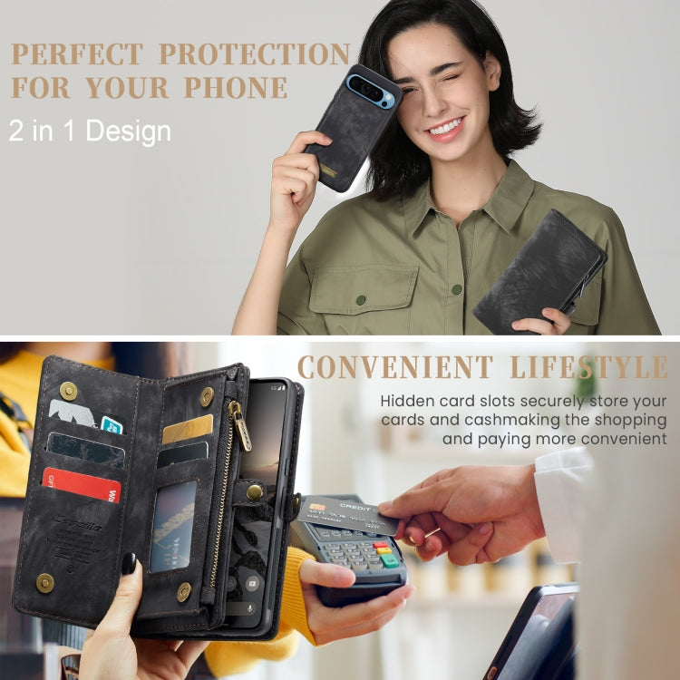 For Google Pixel 9 Pro XL CaseMe 008 Detachable Multifunctional Leather Phone Case