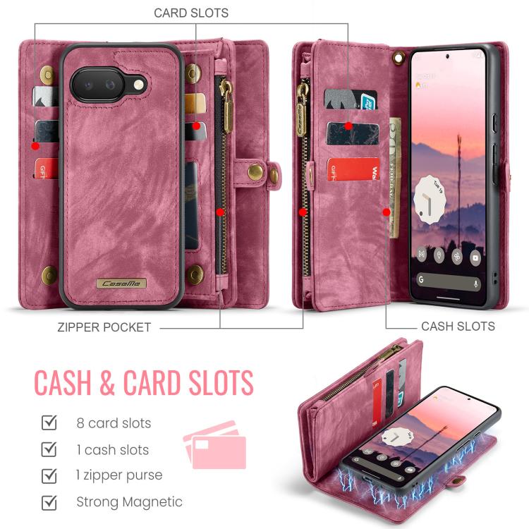 For Google Pixel 9a CaseMe 008 Detachable Multifunctional Leather Phone Case